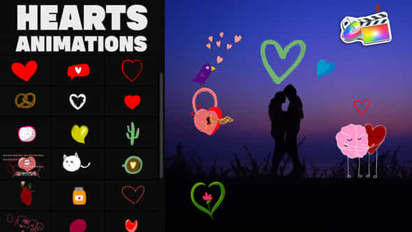 Cartoon Animated Hearts - VideoHive 36211370
