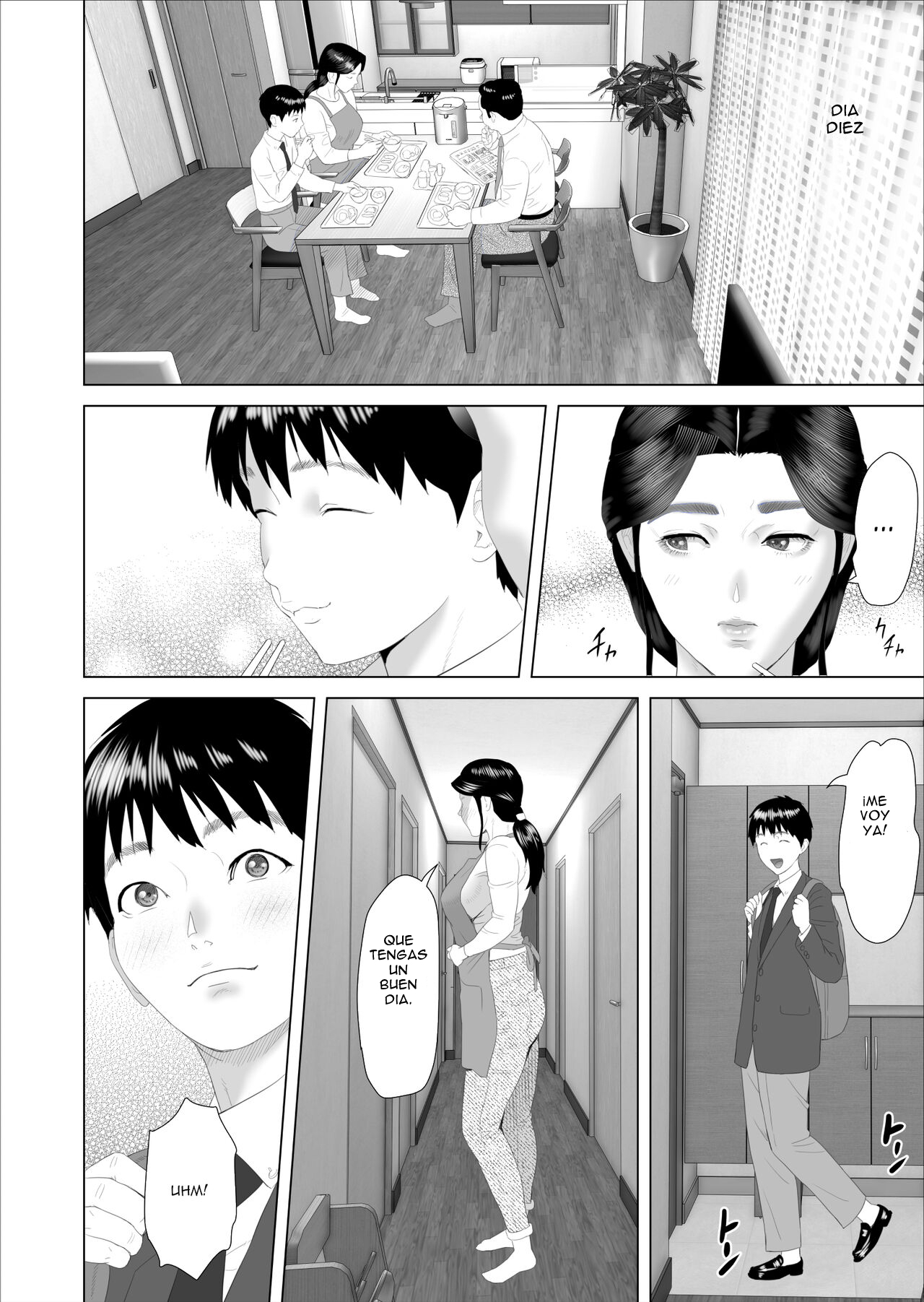 [Hy-dou (Hyji)] Kinjo Yuuwaku Boku ga Okaa-san to Konna Koto ni Nacchau Hanashi 2  Seducción de barrio La historia de cómo acabe así con mi madre 2 [Spanish]