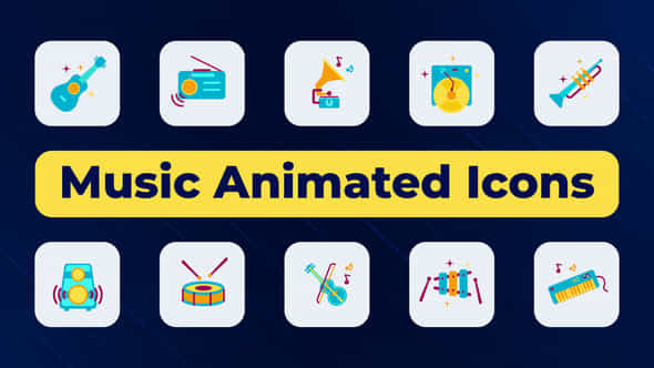 Music Animated Icons - VideoHive 50895992