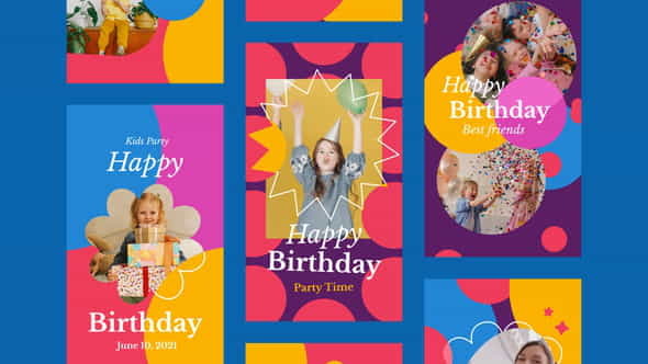 Kids Birthday Party Instagram Stories - VideoHive 32591990
