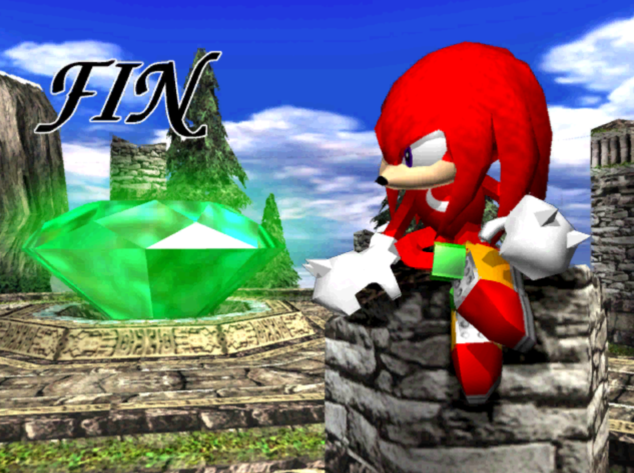 the ending image of the sonic adventure 1 knuckles story