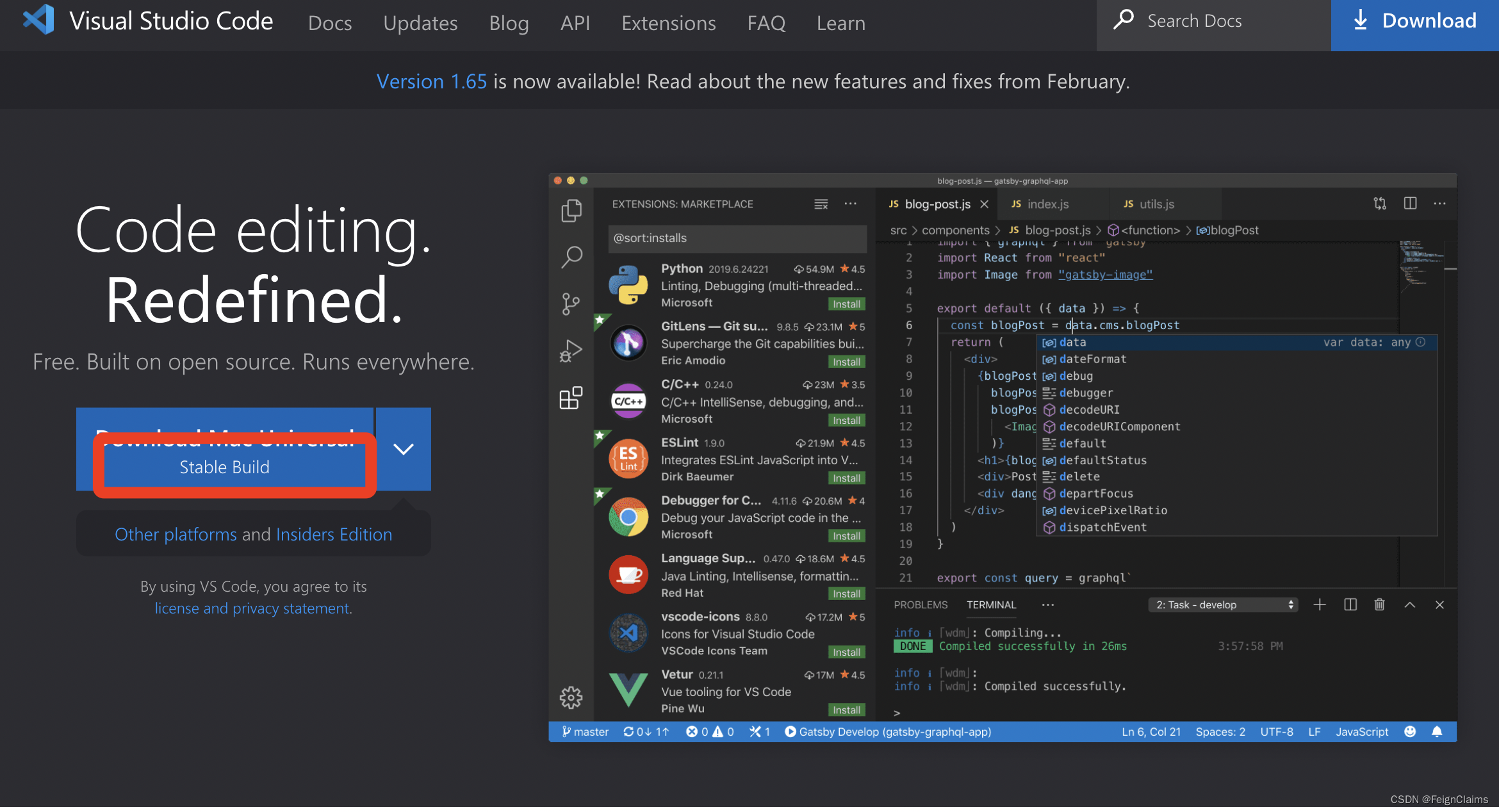 VSCode 通过官网下载