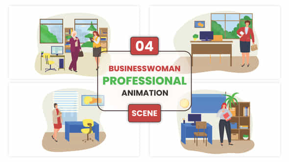 Businesswoman Professional Animation Scene - VideoHive 53387405