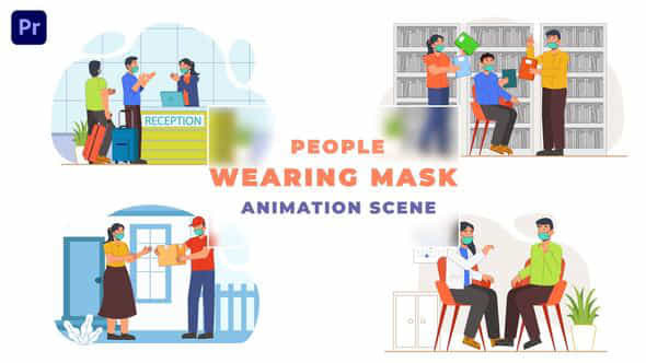 People Wearing Mask - VideoHive 43419694