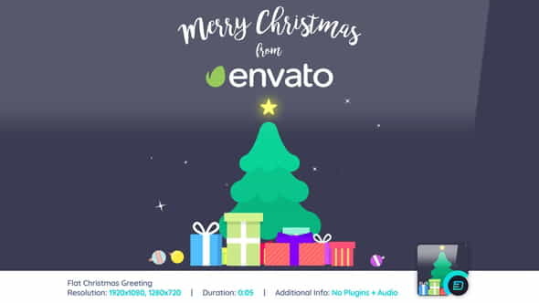 Flat Christmas Greeting - VideoHive 22870396