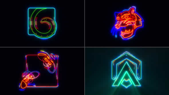 Neon Glitch Logo - VideoHive 40527290