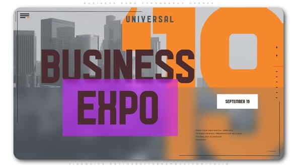 Business Expo Typography Opener - VideoHive 24037056