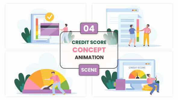 Credit Score Concept Animation Scene - VideoHive 53388856