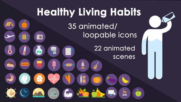 Healthy living Habits Infographic - VideoHive 21636696