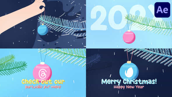 Christmas Tree Ball Logo For After Effects - VideoHive 49495410