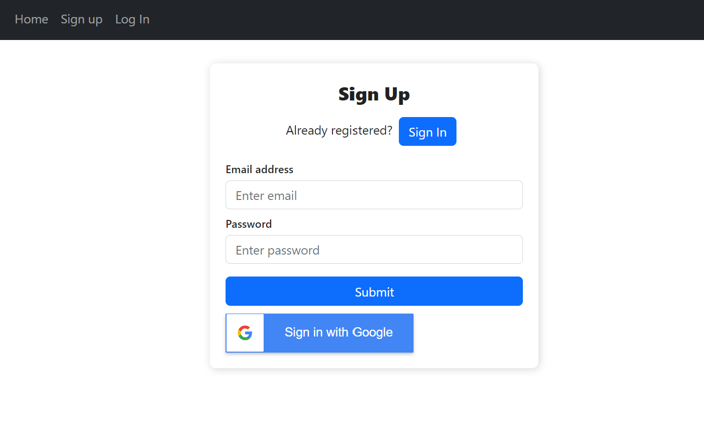 signup component