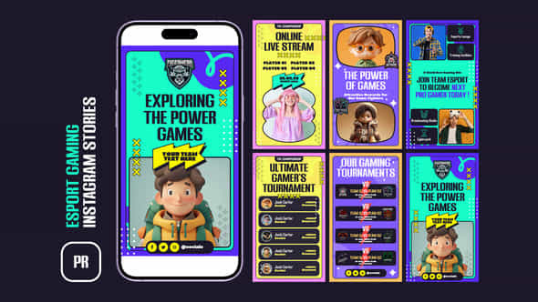Esport Gaming Instagram Stories Mogrt - VideoHive 51753541