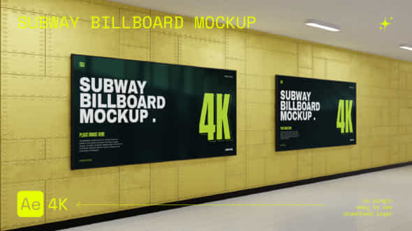 Subway Billboard Mockup - VideoHive 54991189