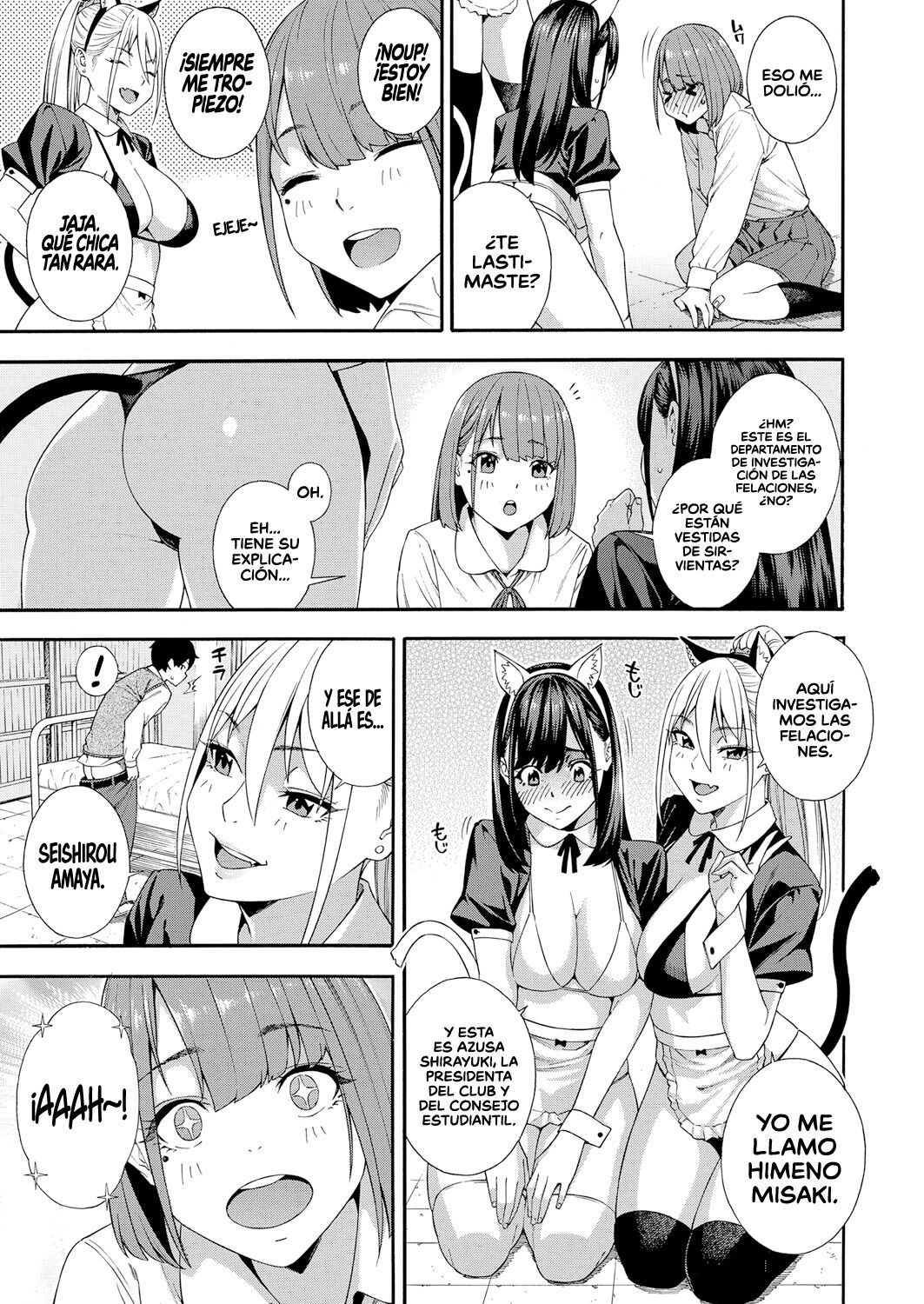[Zonda] Fellatio Kenkyuubu _ Departamento de Investigación de las Felaciones Ch. 1-4 [Span