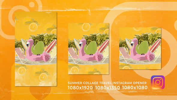 Collage Summer Holidays Travel Instagram Stories Logo Opener - VideoHive 52027143