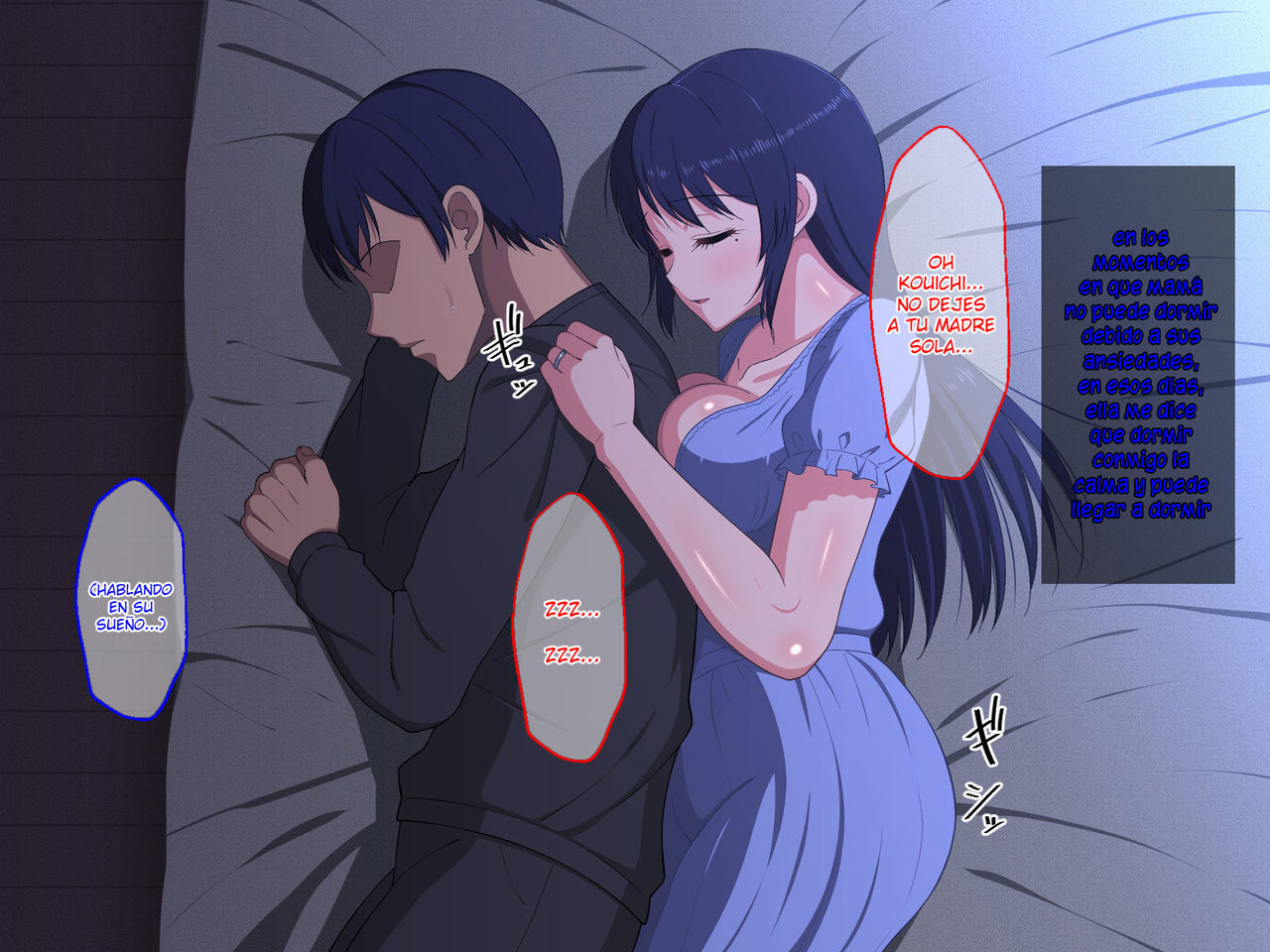 [Haruharutei] Sabishigari Bijin Haha wa Musuko to no Aiyoku Sex ni Oboreru [Spanish]