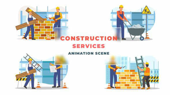 Construction Services Animation - VideoHive 43307235