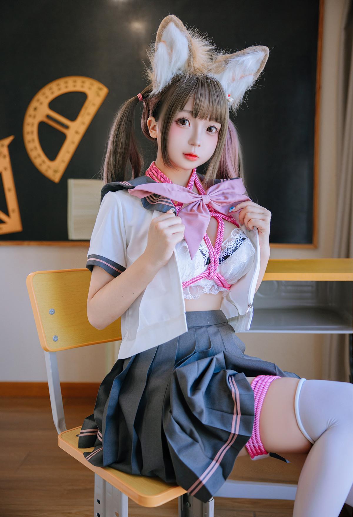 Cosplay Rinaijiao日奈娇 课桌捆绑 Set.01(8)