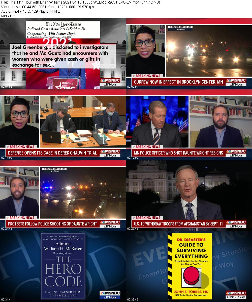 The 11th Hour with Brian Williams 2021 04 13 1080p WEBRip x265 HEVC LM