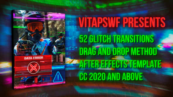 52 Drag And Drop Glitch Transitions - VideoHive 36020363