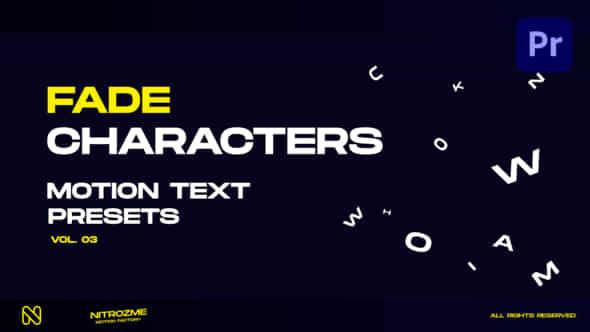 Characters Motion Text Fade Vol 03 For Premiere Pro | VideoHive 45890220