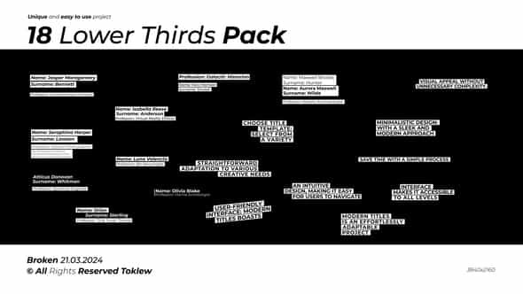 18 Lower Thirds Pack After Effects - VideoHive 51409548