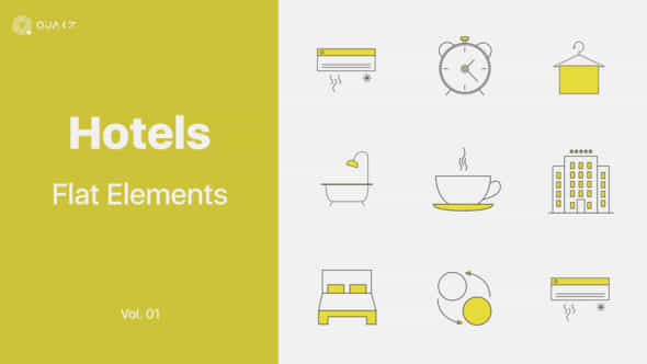 Hotels Icons - VideoHive 45962402