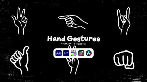 Hands Gestures Animated Stickers - VideoHive 50571360