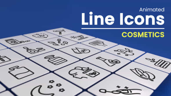 50 Animated Cosmetics Line Icons - VideoHive 48833215