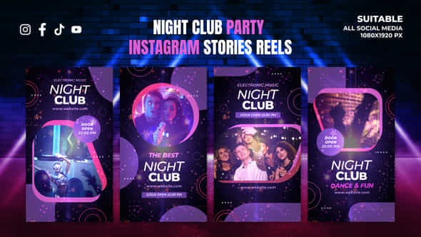 Night Club Party Instagram Stories - VideoHive 52296341