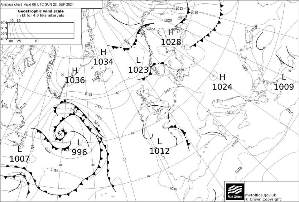 © Met Office Synoptic Chart 22/09/2024