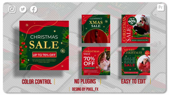 Christmas Sale Posts - VideoHive 48660645