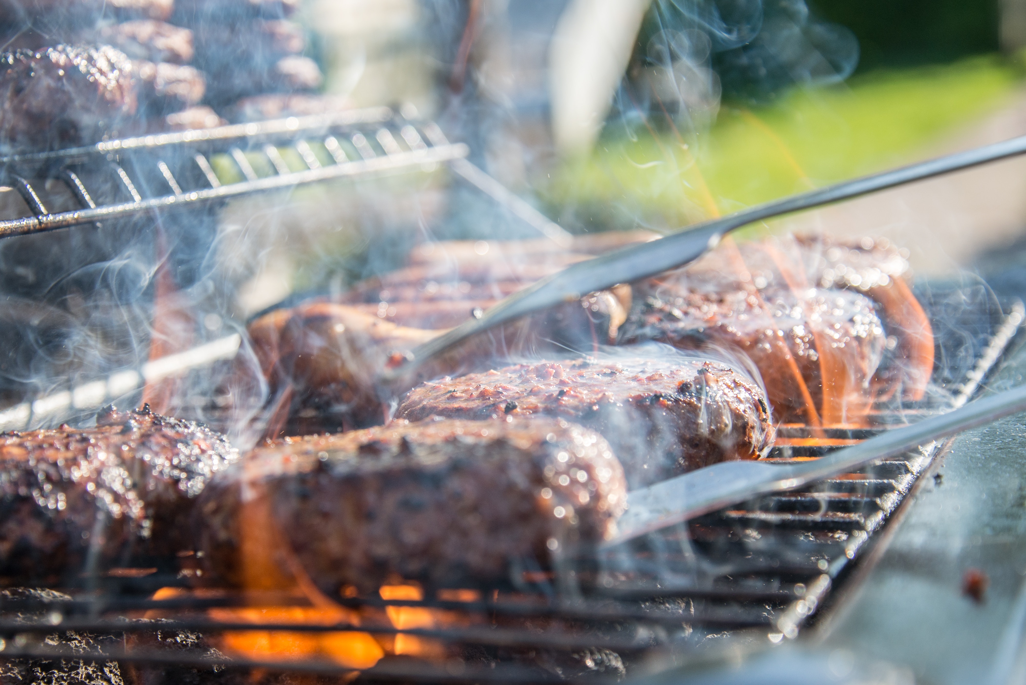 Burgers on barbecue