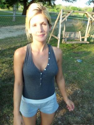 Hot blonde amateur is caught hamming it up in various candid shots