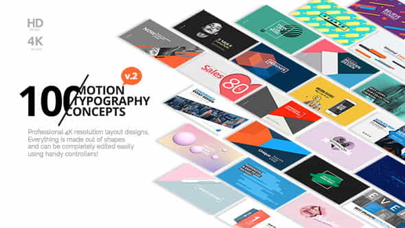 100 Motion Typography Concepts v2 - VideoHive 21141394