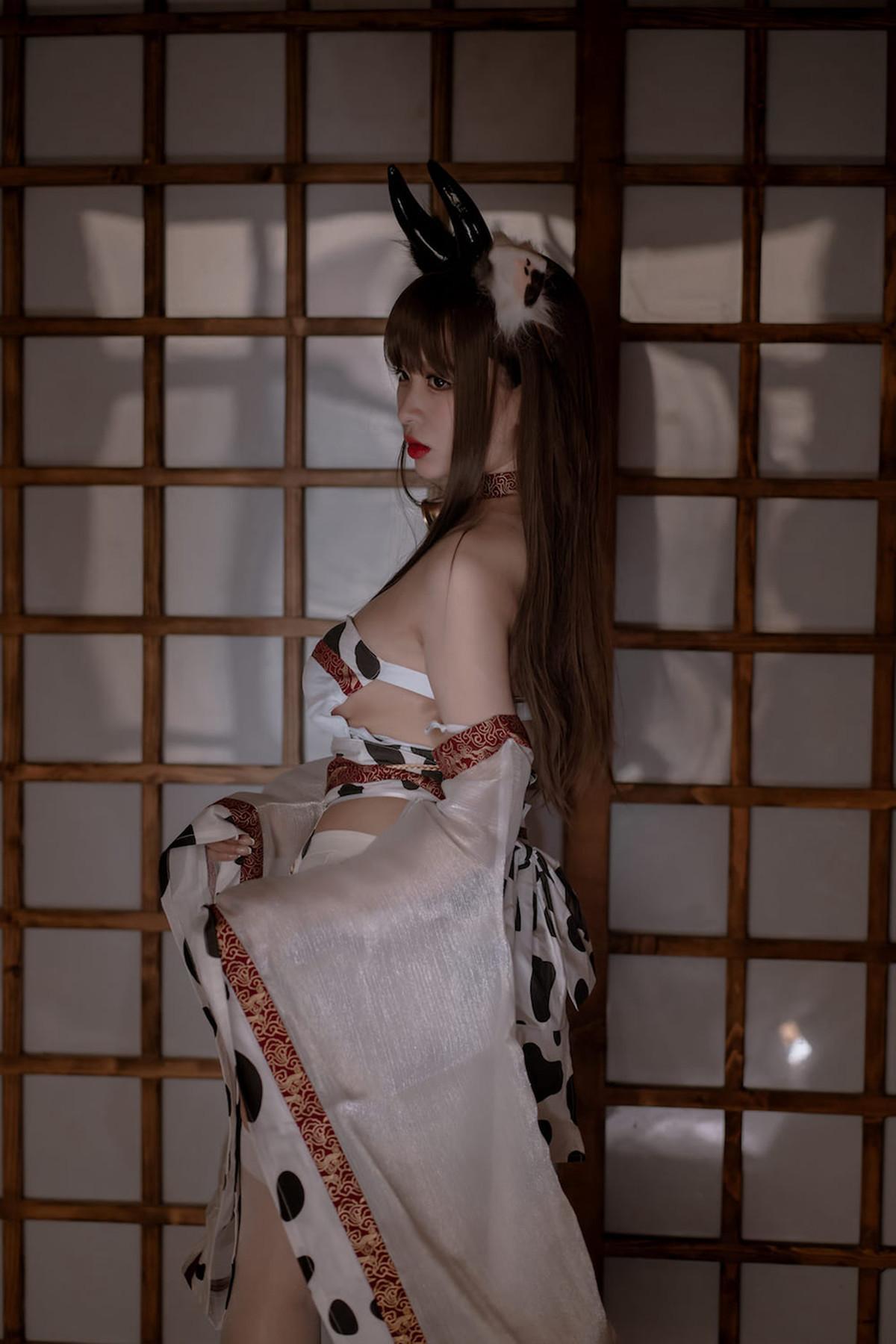 Cosplay 轩萧学姐 牛牛和服 Cow Cow(35)