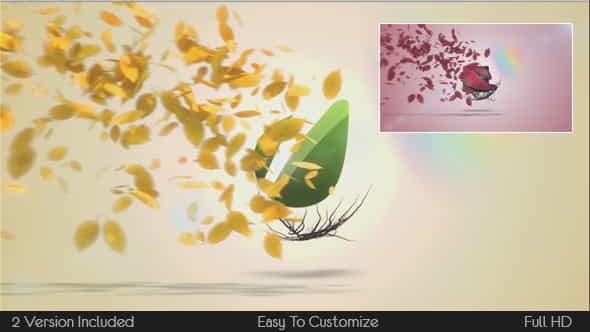 Flying Leaves Logo Reveal - VideoHive 5600095