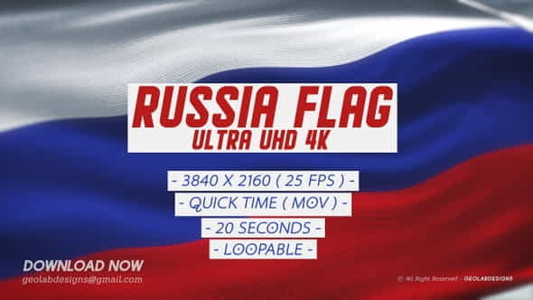 Russia Flag - Ultra UHD - VideoHive 27365103