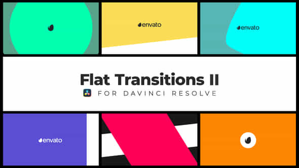 Flat Transitions Ii Davinci Resolve - VideoHive 48775312