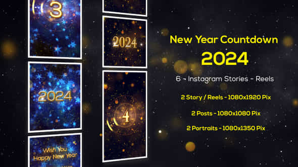 New Year Countdown 2024 Instagram Stories - VideoHive 49665276