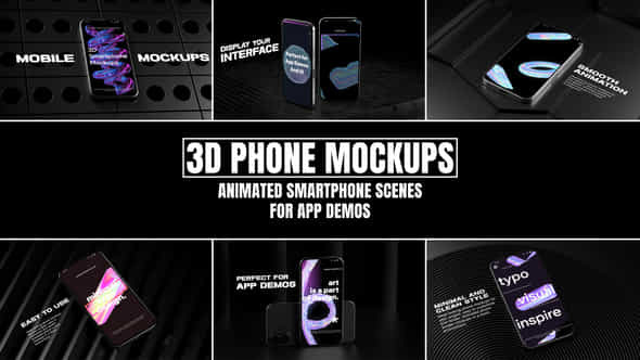 3D Phone Mockups Animated Smartphone Scenes For App Demos - VideoHive 58017008