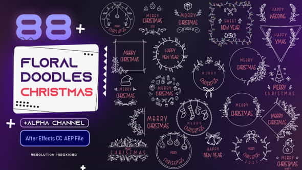 Floral Doodles Pack - Christmas - VideoHive 35321836