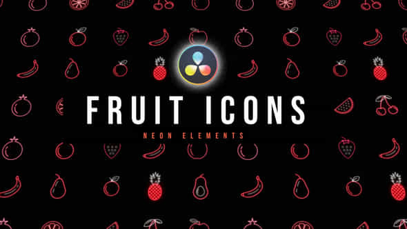 Fruit Neon Icons - VideoHive 53636766