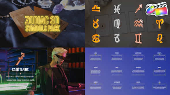 Zodiac 3D Symbols - VideoHive 48172864