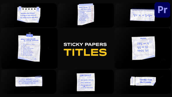 Sticky Papers Titles For Premiere Pro - VideoHive 49676872