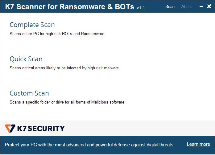 K7 Scanner for Ransomware & BOTs 1.0.0.374 U1OimOC1_o