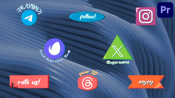 Hand Drawn Social Media Lower Thirds For Premiere Pro - VideoHive 49833753