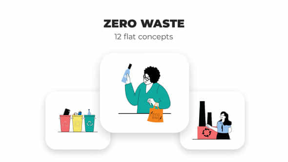 Zero Waste Flat Copcepts - VideoHive 53059019