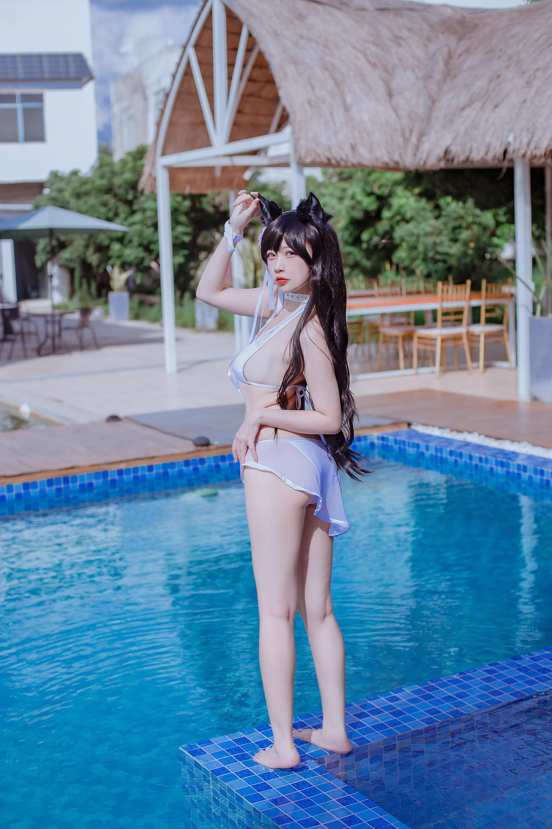 [网红COSER] 二佐Nisa – 犬之眷之碧蓝爱宕 泳装 写真集(9)