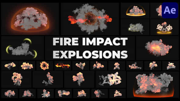 Fire Impact Explosions - VideoHive 43428198